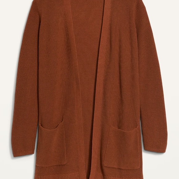 Shaker-Stitch Long-Line Open-Front Sweater - Picture 3 of 3